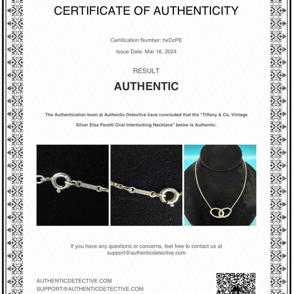 Tiffany and Co. Elsa Peretti Sterling Silver Interlocking Oval Pendant Necklace - Picture 2 of 7